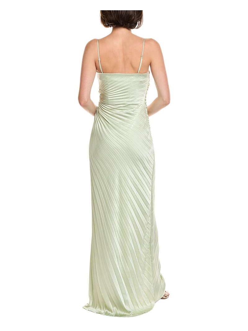 jennifer lopez green dress 2000 ALC Moira Satin Pleated Maxi Dress main image 0