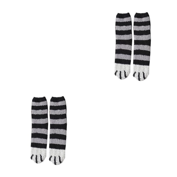 Sonducket 1 par de calcetines cálidos de invierno para hombre, calentador térmico para pies para dormir, calcetería para clima frío, botas, Rayas Negras 2piezas