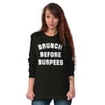 thumbnail image 3 of Brunch Before Burpees Funny Workout Women Plus Size Long Sleeve Graphic Tee Brisco Brands 2X, 3 of 5