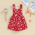 thumbnail image 3 of 4th of July Toddler Baby Girl Boy One Piece Outfit American Flag Overalls Romper Sleeveless Suspender Shorts Jumpsuit with Pocket, 3 of 7
