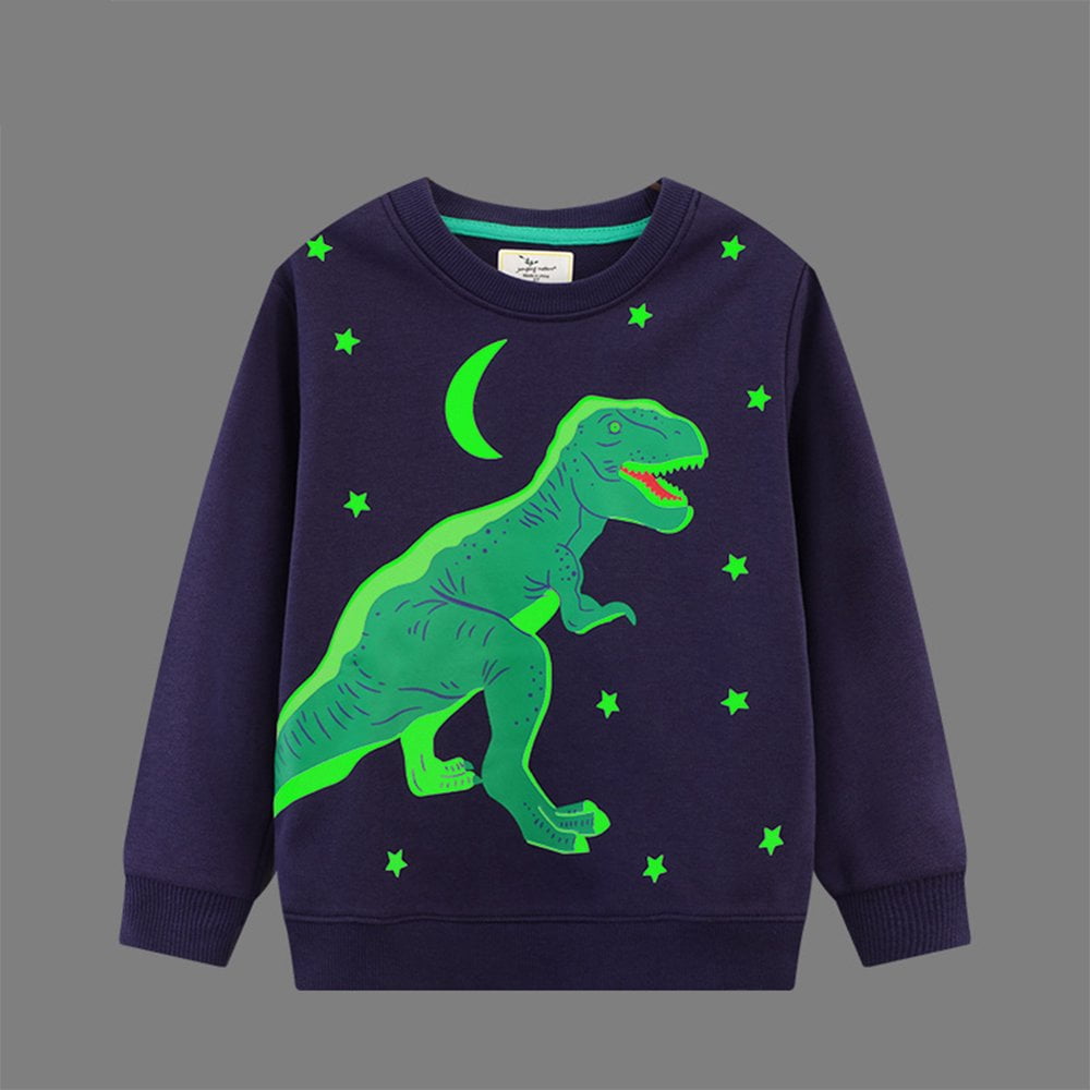 Sweatshirt Garçon FILOWA - Manches Longues, Col Rond, Motifs Dinosaure/excavatrice/Père Noël - Coton Doux, Tailles 2-7 Ans - 11