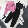 thumbnail image 5 of BOOMNY Girls Outfit 3 Peice Sets Letter Graphic Long Sleeve Hoodies Pants With Tops Sets for Kids Soft Clothing Set, 5 of 6