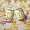 thumbnail image 2 of 12oz Stemless Wine Tumblers Yellow Lemon Fruit Slices White Pattern Vacuum Insulated Stainless Steel Travel Tumbler Cups Mug with Lid and Straw for Champaign,Cocktail,Beer with Cleaning Brush, 2 of 5