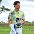 thumbnail image 3 of Fotbe Shell Clam Camiseta Polo de Golf para Hombre con Estampado – Camisa Deportiva Transpirable con Cuello Abotonado-Large, 3 of 6