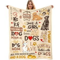 Dog Mom Gifts for Women, Dog Mom Throw Blanket 50x60 Inch Gifts for Dog Lovers, Just A Girl Who Loves Dogs, Gifts for Dog Moms, Gifts for Dog Owners for Christmas Thanksigiving