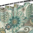 thumbnail image 3 of Artistic Retro Bohemian Curtain 72x72 Inches, Quick-Dry Polyester with Hooks, Colorful Paisley Floral Pattern for Bathrooms, 3 of 5