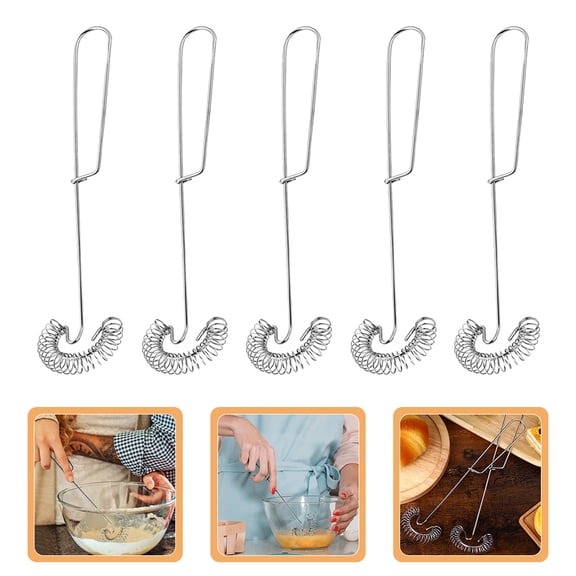 DRAFIDEEP 5-Piece Manual Stainless Steel Wire Whisk Set for Whipping Cream and Beating Eggs