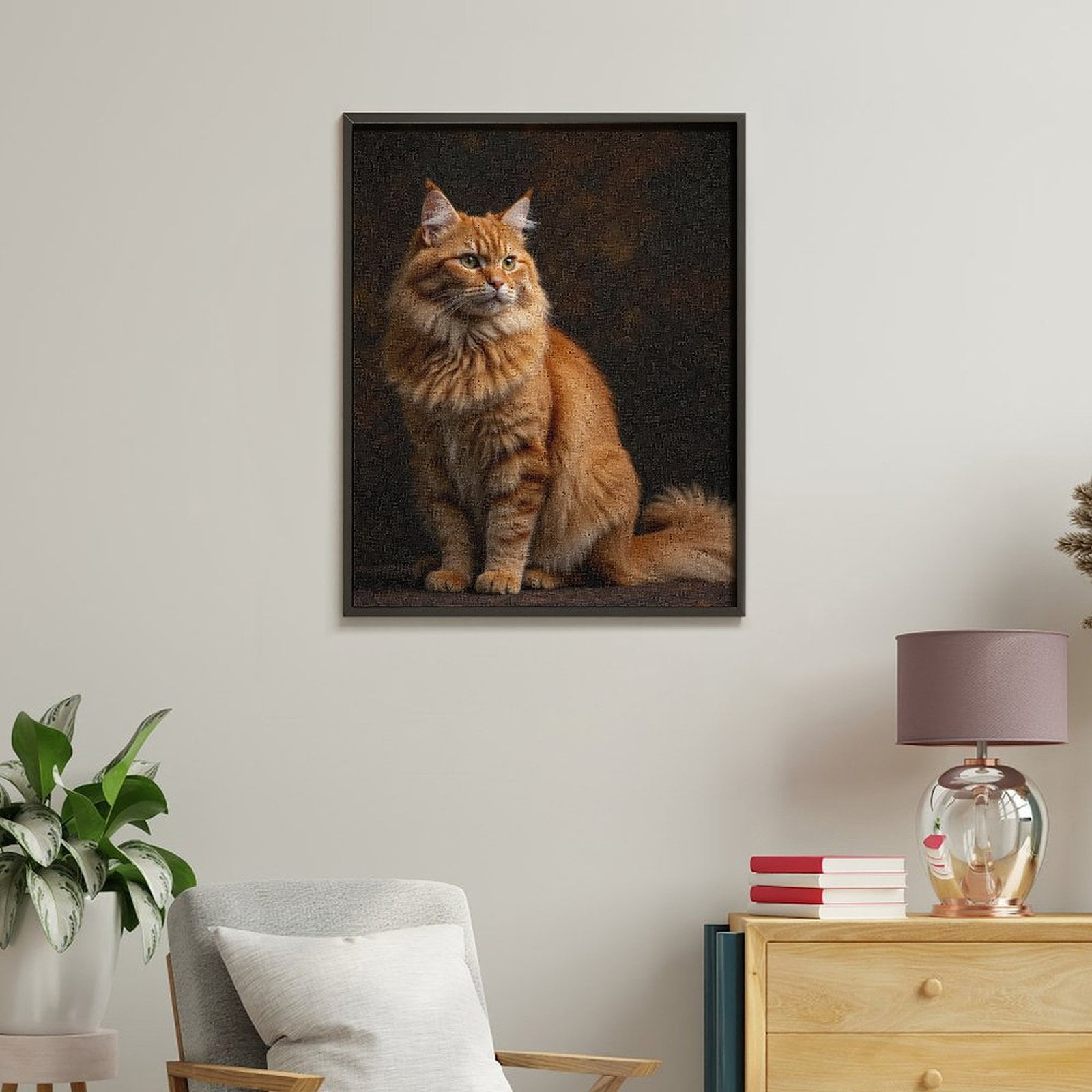 Paint By Numbers Kit for Adults Beginner - Orange Tabby Cat Portrait Majestic DIY Canvas Painting Kits for Adults, Frameless Paint By Number for Adults for Home Wall Decor 16x20 Inch
