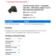 thumbnail image 2 of Throttle Position Sensor - Compatible with 1996 - 2005 Buick LeSabre 3.8L V6 VIN K Naturally Aspirated GAS 1997 1998 1999 2000 2001 2002 2003 2004, 2 of 2