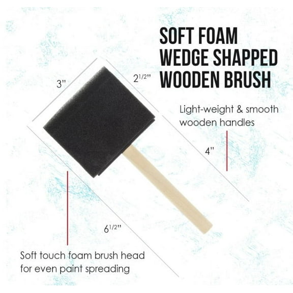 Foam 3" Household Paintbrush for Paint and Craft Projects
