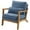 Blue-Chenille, variant on Ktaxon Accent Chair Teddy Velvet Upholstered Armchair, Reading Club Chair with Pillow for Living Room Bedroom Furniture White