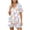 A White, variant on Women's Plus Pajama Sets 2 Pieces Short Sleeve Button Up Top and Shorts Sleepwear Women's Casual Spade Printed Pocket Short Sleeve Spring and Summer Shorts Home Wear Pajama Set