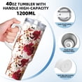 thumbnail image 3 of Pofeuu Lilies Flowers Print 40oz Ice Bully With Handle And Straw Stainless Steel Vacuum Insulated Cup And 2 In 1 Straw Lid, 3 of 8