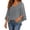 *Gray, variant on Women's V Neck Glitter Print Split Flare 3/4 Sleeve Chiffon Blouse ,Sparkly Casual Party Shirt Top ,Women's Plus L