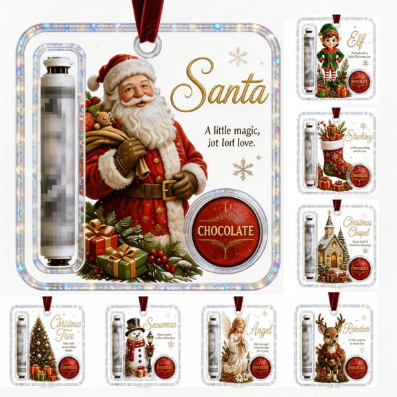 8Pcs Christmas Cash & Treat Holder Ornament, Acrylic Christmas Money Holder, Crystal-Clear Money Holders Hanging Ornament, Unique Money Gift for Christmas, Funny Ways to Gifts Money