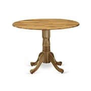 DLT-ANA-TP Dublin Dining Table | Acacia Wood | 42" Round | Wood Texture | 2 Drop Leaves | Sturdy & Elegant | 300 lbs Capacity