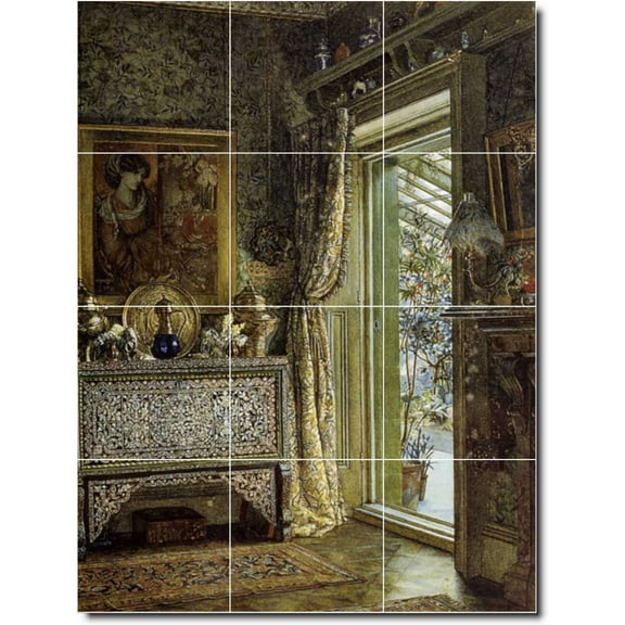 Ceramic Tile Mural-Lawrence Alma-Tadema Historical Painting 85. 12.75" w x 17" h using (12) 4.25 x 4.25 ceramic tiles