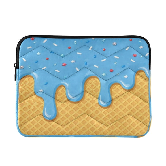 Quilted Laptop Sleeve for 13-16 Inch Laptops Protective Laptop Case Cover Lightweight Travel & Office Essentials Colored Sugar and Egg Roll Pattern