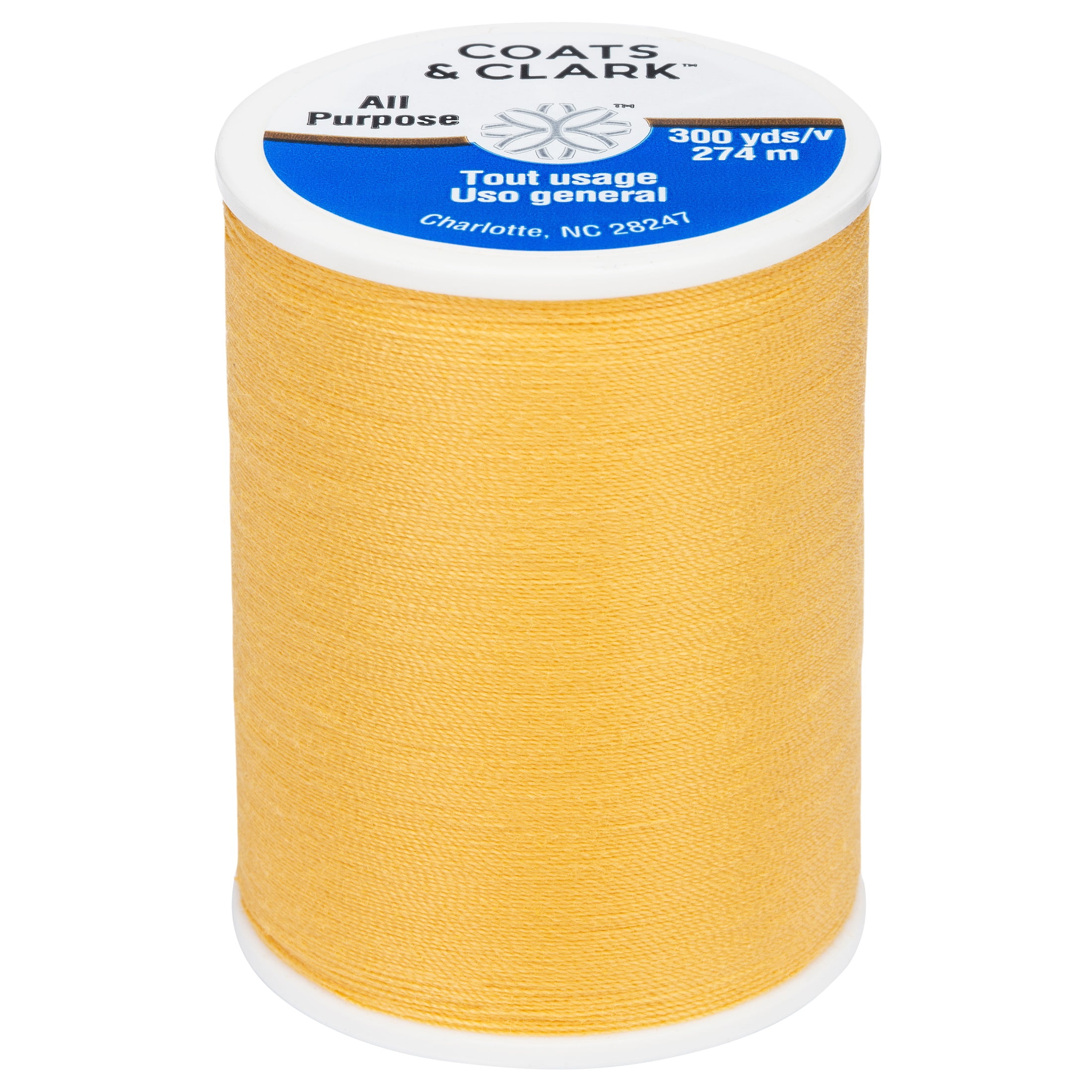 (3 pack) Coats & Clark All Purpose Saffron Polyester Thread, 300 Yards