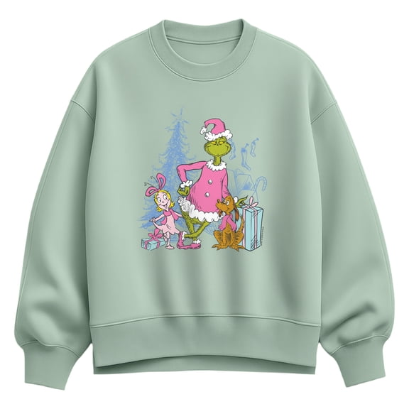 The Grinch - Max And Cindy Lou Women's Oversized Fleece Crew Sweatshirt