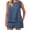 Blue, variant on Pinspark Two Piece Sets for Women Summer Lounge Set Casual Sleeveless Crewneck Tops and Drawstring Short Outfits Tracksuit Side Slits