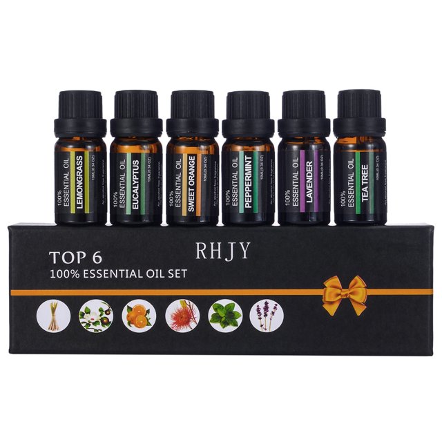 Aceites esenciales 6PC 10ML/Caja Yellow Tong Aromaterapia Natural Elija Aroma Flo