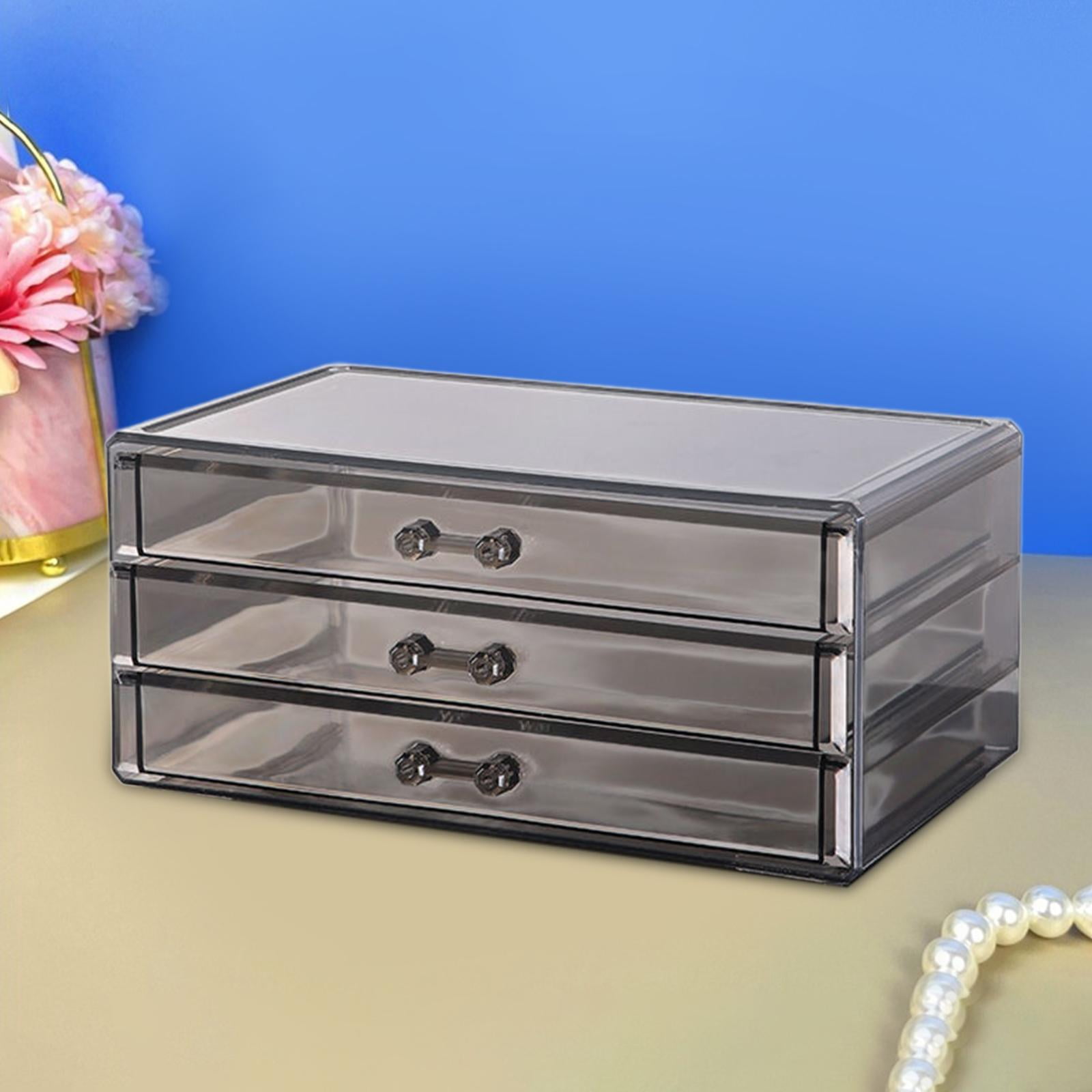 kowaku Desk Organizer with Drawers, Multiuse Storage Drawers Case Drawer Storage Container Pen Holder Organizer with Sliding Drawers Three Layer