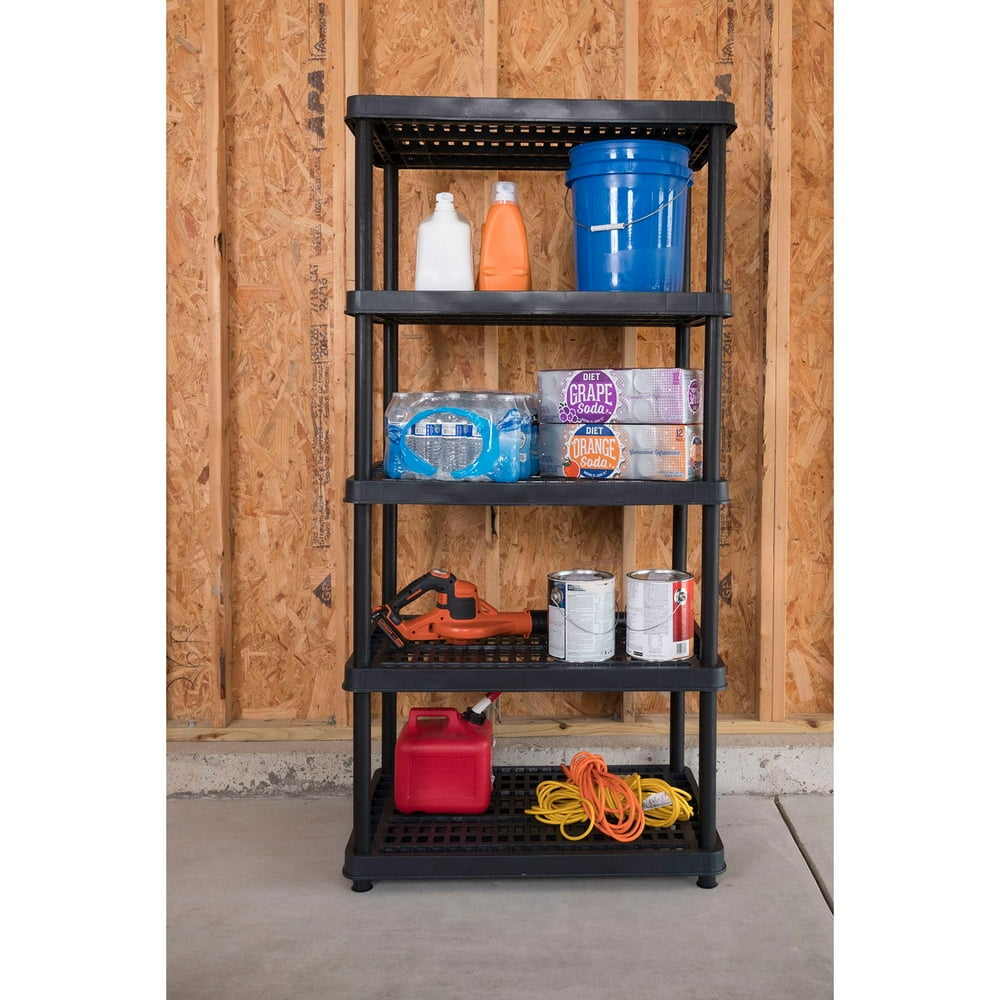 Keter 24in. 5Tier Ventilated Shelving Unit, Resin Storage Shelf