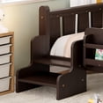 thumbnail image 3 of Bellemave Twin Size Daybed with Guardrails and Stairs, Wood Floor Bed Frame with Bookcase, Montessori Bed with Fence for Room, No Box Spring Needed,Espresso, 3 of 7