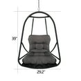 thumbnail image 7 of iCapeson Egg Chair with Stand for Patio & Indoor - Wicker Hanging Swing Chair with Cushion, Foldable Rattan Chair with Built-in Cup Holder, 350lbs for Balcony, Garden, Bedroom（black）, 7 of 7