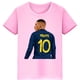 thumbnail image 3 of Camiseta de algodón rosa de verano de manga corta con estampado de Mbappé para niños, ropa informal para niños y niñas, camisetas deportivas, 3 of 5