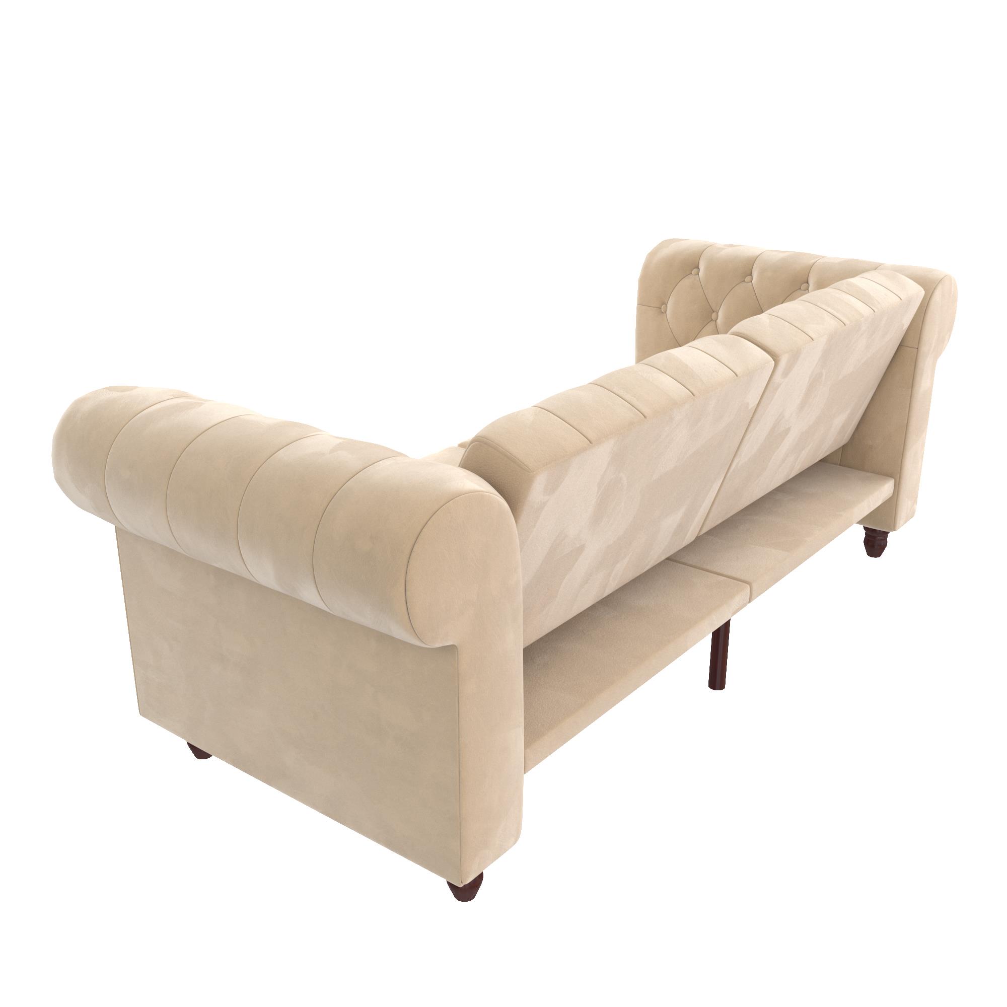 DHP Felix Chesterfield Coil Sofa Futon, Ivory Velvet