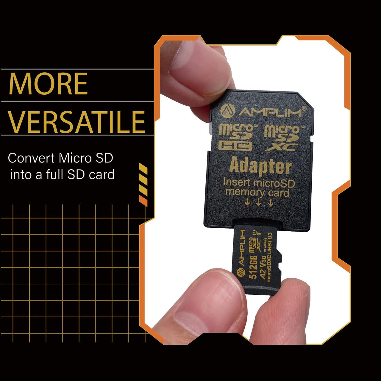 Amplim 512 GB Micro SD Flash Memory Card with Adapter, 2 Total Count