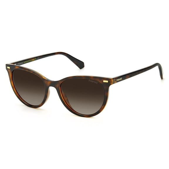 Polaroid PLD 4107/S Plastic Womens Cat-Eye Polarized Sunglasses Havana 52mm Adult