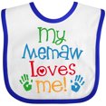 thumbnail image 3 of Inktastic My Memaw Loves Me Boys or Girls Baby Bib, 3 of 4