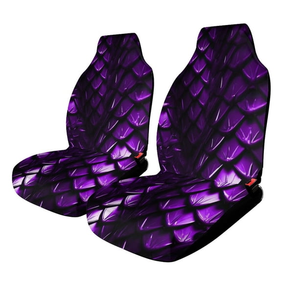 Purple Dragon Scales Car Seat Covers Front Seats Universal Fit for Cars SUV Truck Auto Interior Accessories