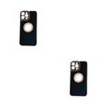 thumbnail image 3 of Inteprter Funda de teléfono galvanizada de lujo con Protector de cámara, carcasa para teléfono inteligente, cubierta de orificio Negro 2piezas, 3 of 6