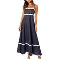 thumbnail image 3 of Vestidos de verano para mujer 2024 con tirantes finos, estilo bohemio, fluido, para vacaciones en la playa, vestido informal sin mangas, vestido largo sin mangas, 3 of 5