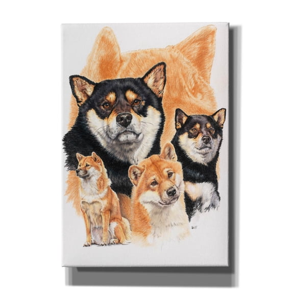 Epic Graffiti 'Shiba Inv + Ghost' by Barbara Keith, Canvas Wall Art, 18"x26"