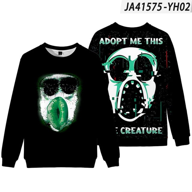 Jersey de cuello redondo con estampado 3D de puertas Roblox para adultos y niños, Jersey holgado informal de dibujos animados, figura de Escape de la puerta