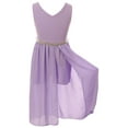 thumbnail image 1 of Little Girls Sleeveless V Neck Rhinestones Chiffon Short Pant Romper Jumpsuit Lilac 6 (2J1K69S), 1 of 4