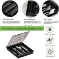thumbnail image 4 of Silverware Container with Removable Lid, Countertop silverware holders Plastic Silverware Tray for Drawer, 5 Compartments Flatware Organizer (Black), 4 of 6