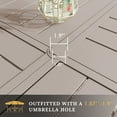 thumbnail image 4 of Vicllax Outdoor Patio Dining Table Dia.50" Slatted Tabletop Metal Frame with Umbrella Hole, Cream, 4 of 7