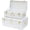 White, variant on CHOCSTAY Set of 2 Decorative Metal Trunks, Storage Chests & Boxes with Lock Hole and Handle, 23.8X14.2X9.5 Inches (White)