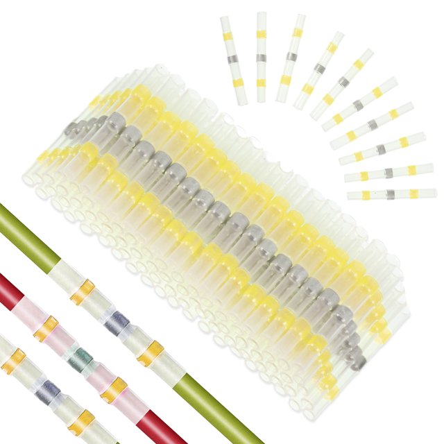 Sidaley 150 unids/set conectores de sello de soldadura no tóxicos e inodoros para soldadura impermeable de cables eléctricos Electrónica miscelánea Blanco