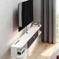 thumbnail image 2 of Floating TV Wall-Mounted Floating TV Stand Unit Floating Media Console TV Cabinet Entertainment Wall TV Shelf with Storage for Under TV Bedroom(Walnut), 2 of 2