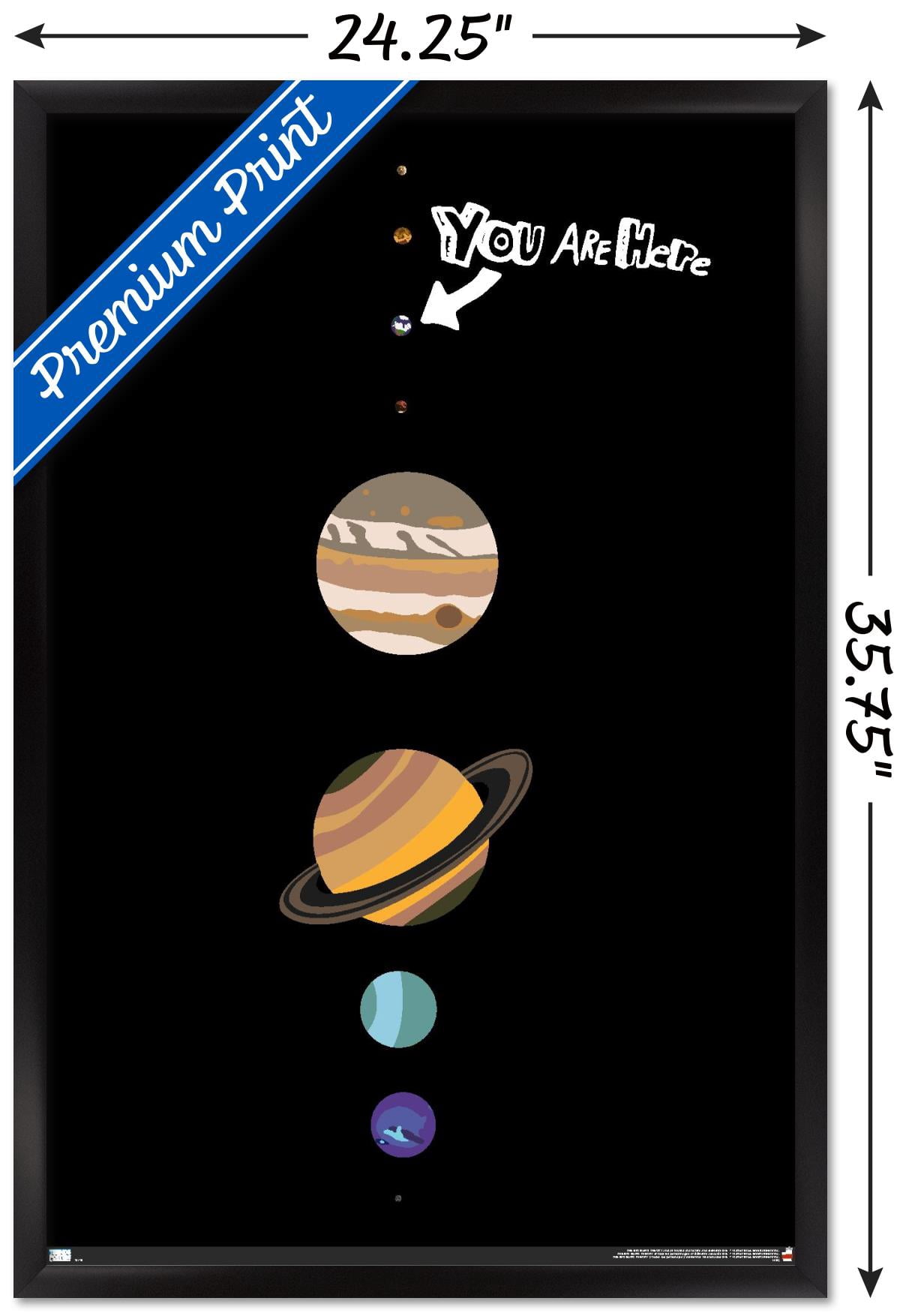 The Big Bang Theory - Planets Wall Poster, 22.375" x 34", Framed