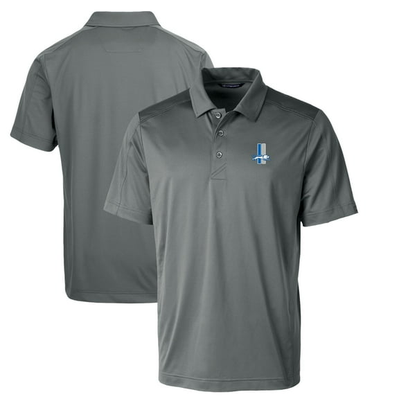 Men's Cutter & Buck Steel Detroit Lions Throwback Logo Big & Tall Prospect Textured Stretch Polo