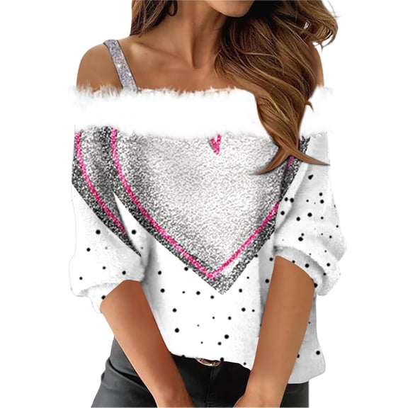 NMMUED Valentine Shirts Heart Graphic Heart Tops Shirt Love Casual Valentine Pullover Love Print Happy Valentines Love Shirts Y2k Tops Valentine Outfits for Women (S-3XL)