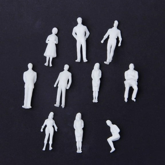 50Pcs 50/100Pcs 1:75 Scale Model Miniature White Figures Human Architectural Model Smile Home